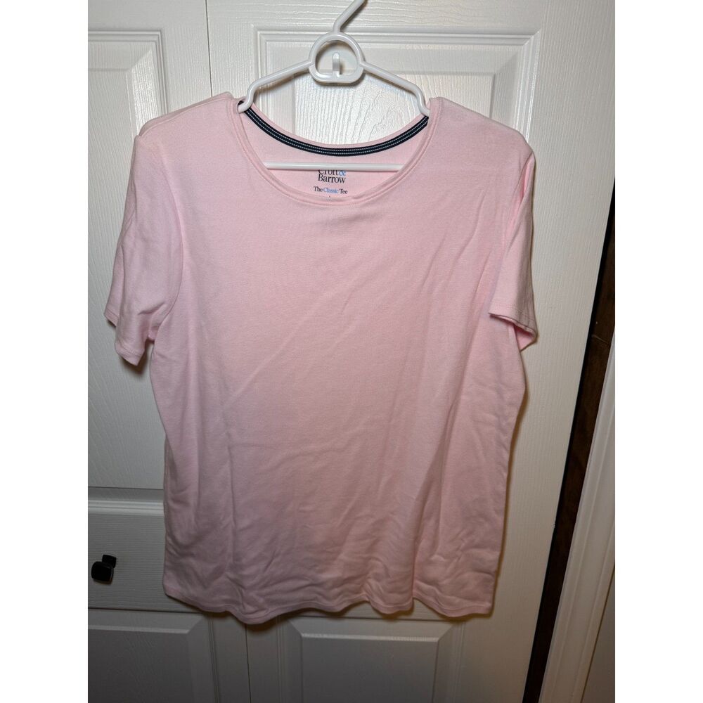 Croft & Barrow Women’s Large Pink Classic Tee Short Sleeve Crew Neck Top 1809